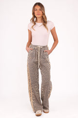 Fletcher Denim Racer Pants - Leopard