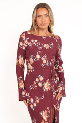 Alima Maxi Dress - Berry Floral