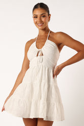 Rilie Halterneck Mini Dress - White