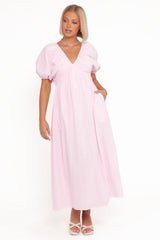 Sullivan Puff Sleeve Maxi Dress - Pink
