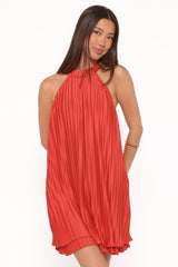 Tyra Halterneck Mini Dress - Red