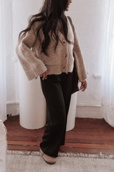 Fern Wide Sleeve Cardigan - Mushroom