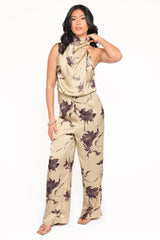 Savannah Jumpsuit - Gold Floral