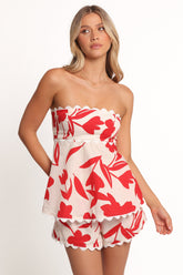 Ives Strapless Short Set - Red