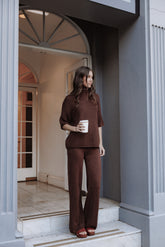 Remii Knit Pant Set - Chocolate