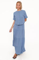 Sophia Skirt Set - Denim Blue