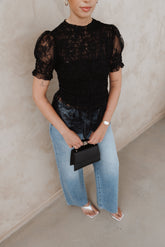 Adeline Peplum Top - Black