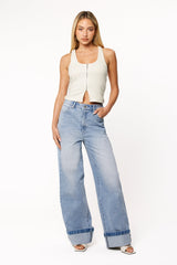 Abrand 94 High Wide Jeans - Jordan Worn Turn Up