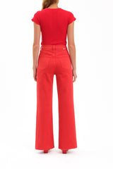 Far Out Wide Leg Jean - Cherry