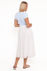 Sinead Eyelet Maxi Skirt - White