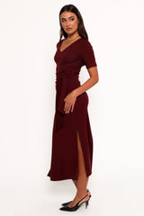 Asha Midi Dress - Wine