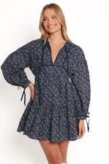Brooklyn Mini Dress - Blue Floral