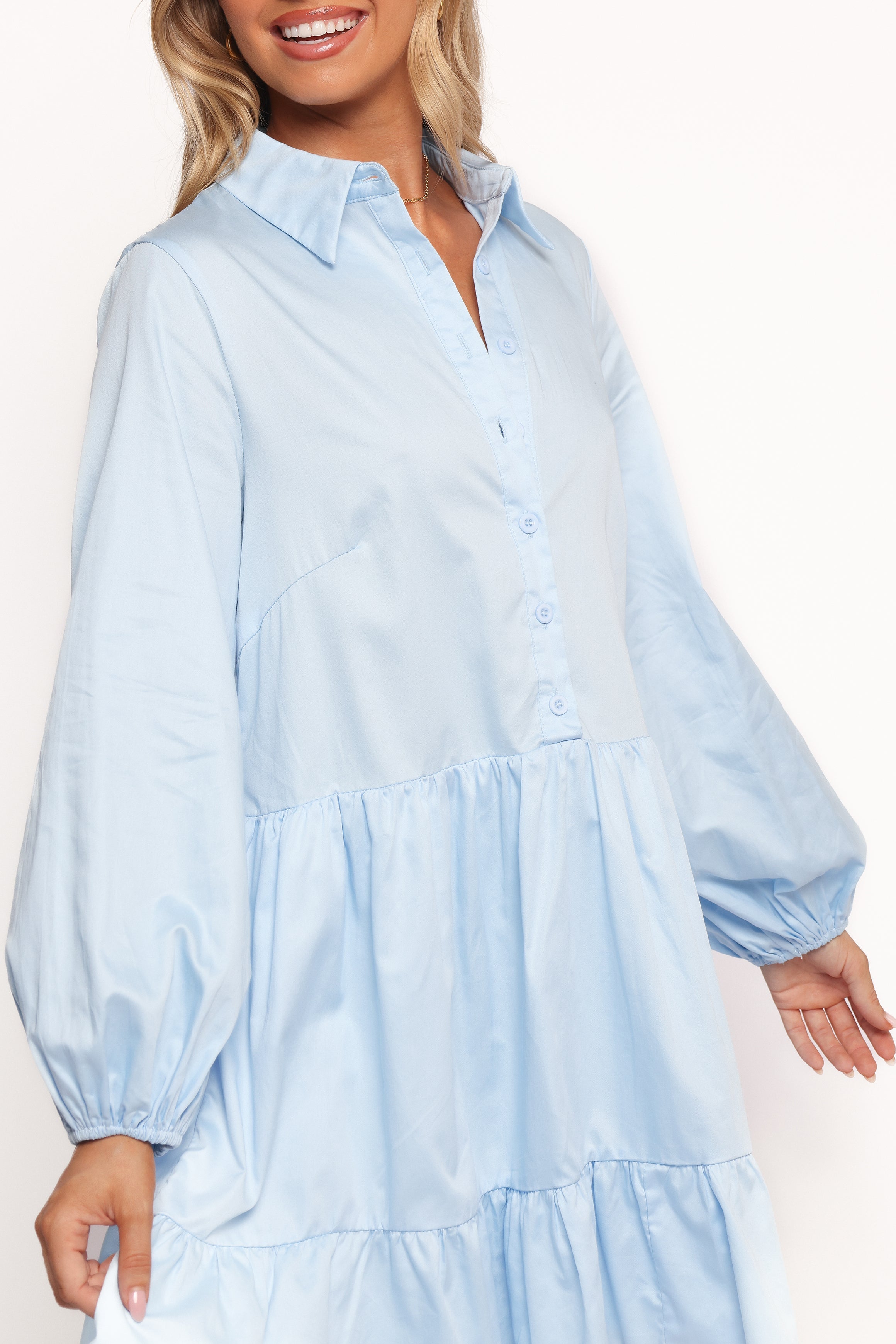 Carlotta Long Sleeve Mini Dress - Blue