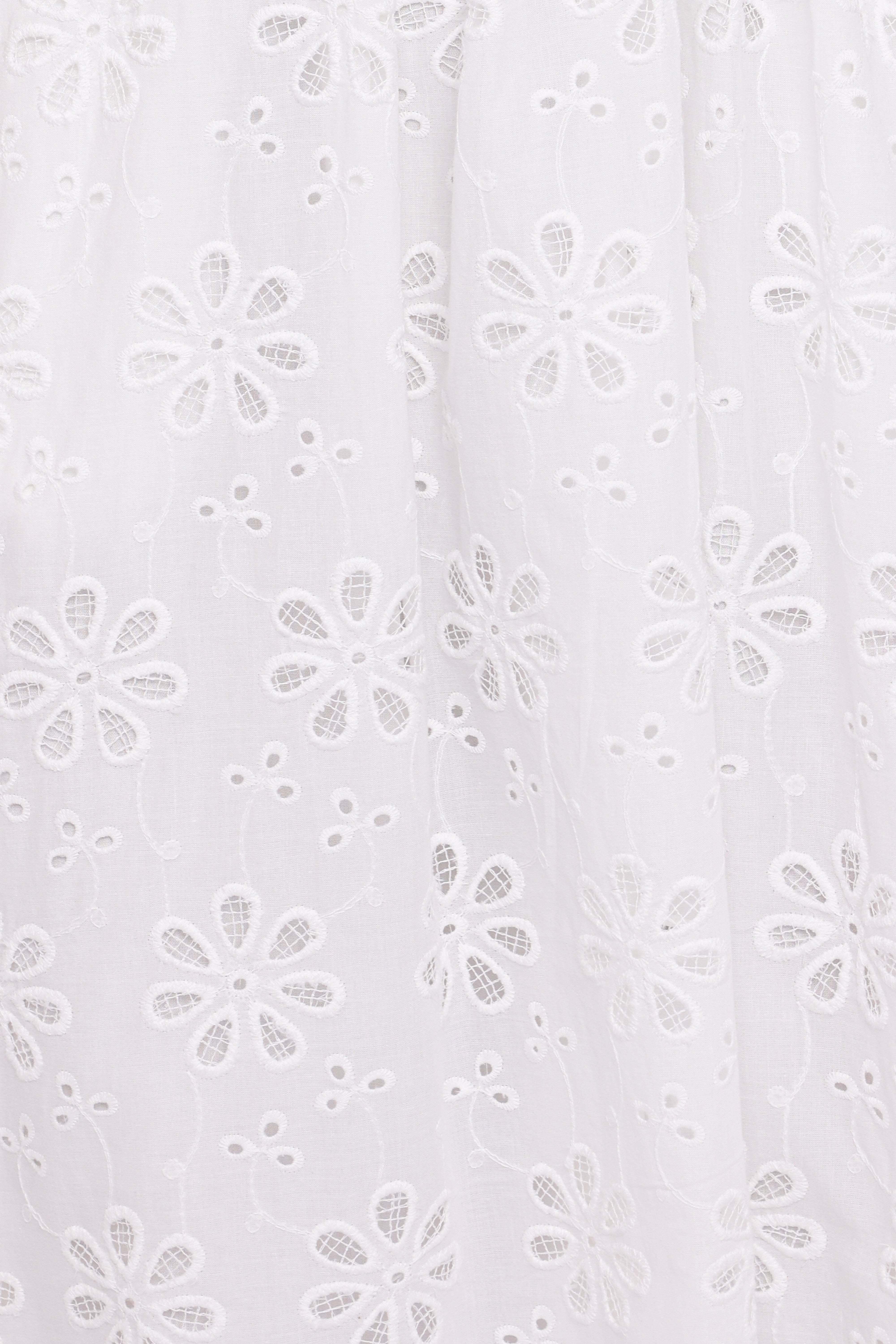 Clo Puff Sleeve Midi Dress - White Broderie