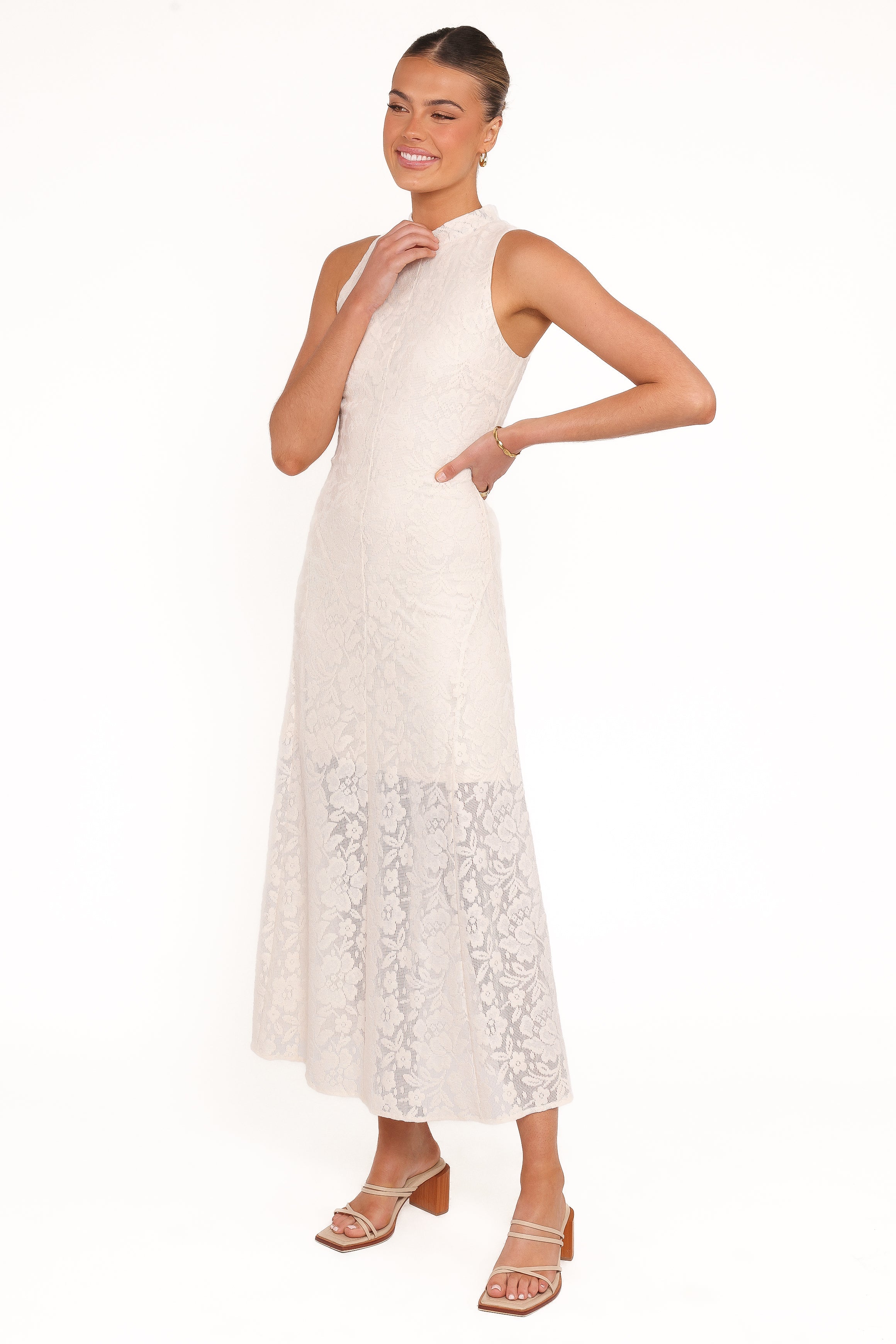 Danni Lace Midi Dress - Ecru