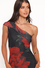 Gerri Off Shoulder Maxi Dress - Black Floral