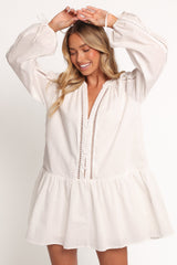 Hart Long Sleeve Mini Dress - White