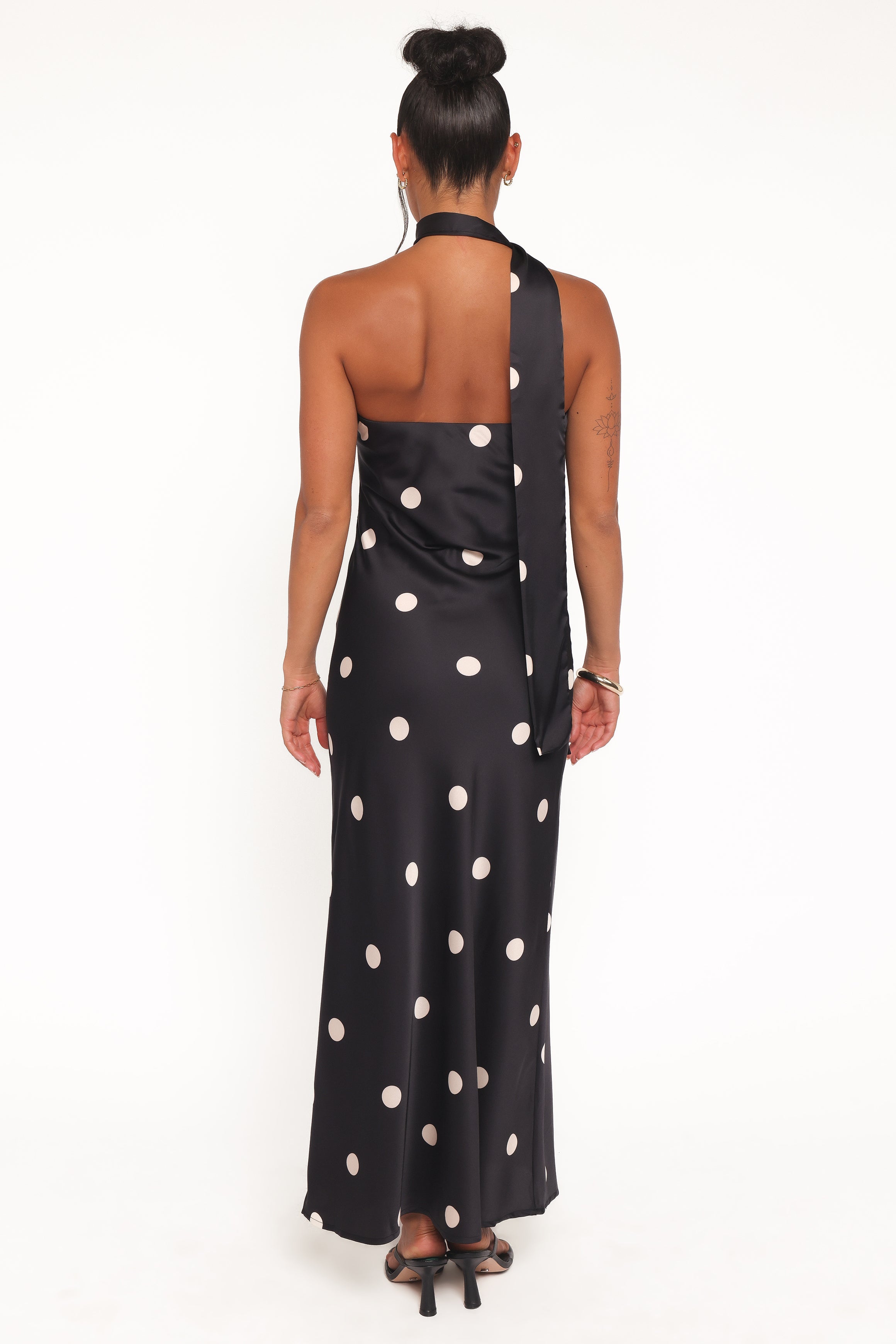 Jutta Strapless Maxi Dress - Black Polka Dot
