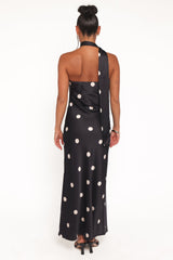 Jutta Strapless Maxi Dress - Black Polka Dot