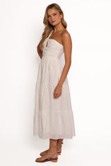 Vinny One Shoulder Maxi Dress - White