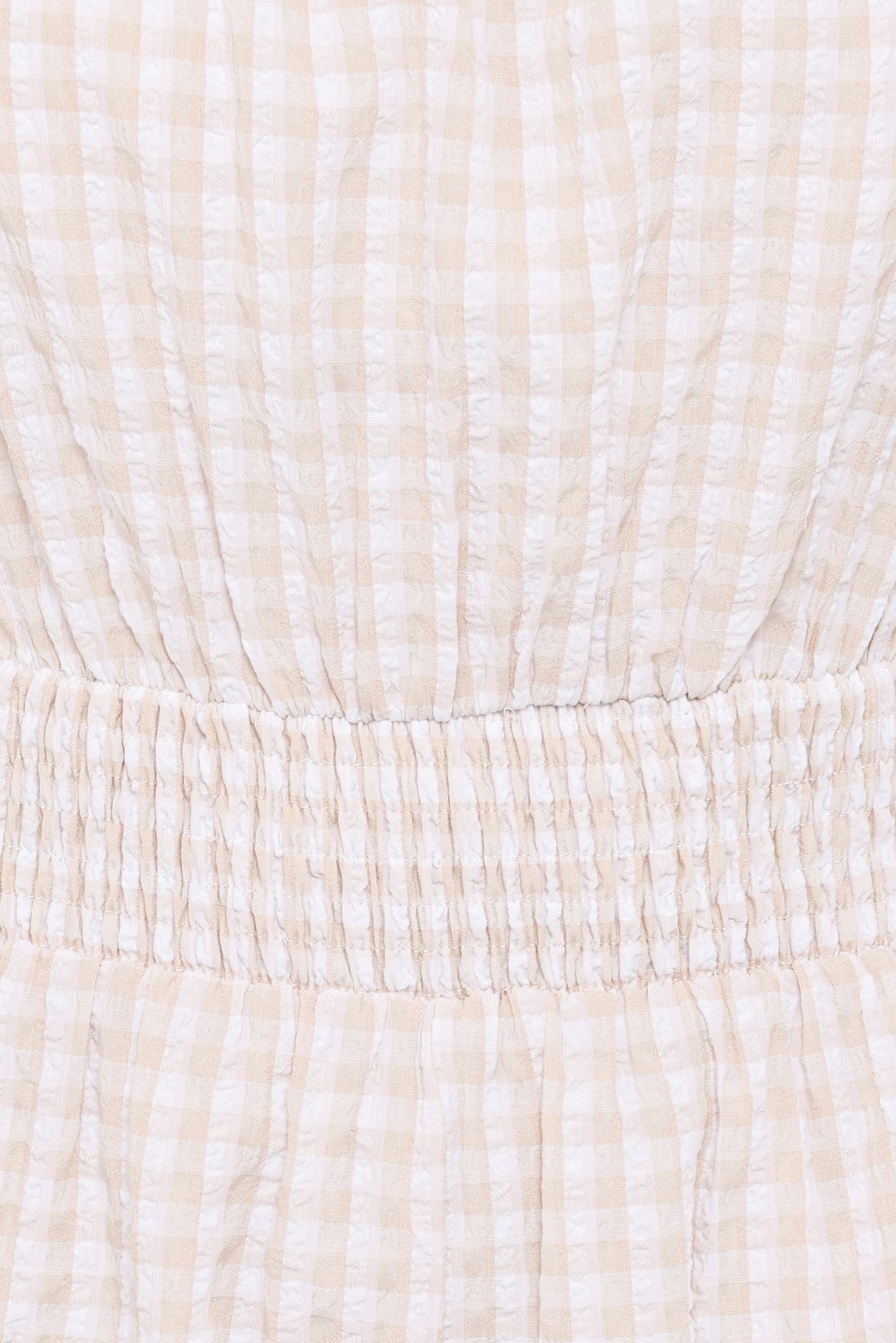 Felicity Romper - Beige Gingham