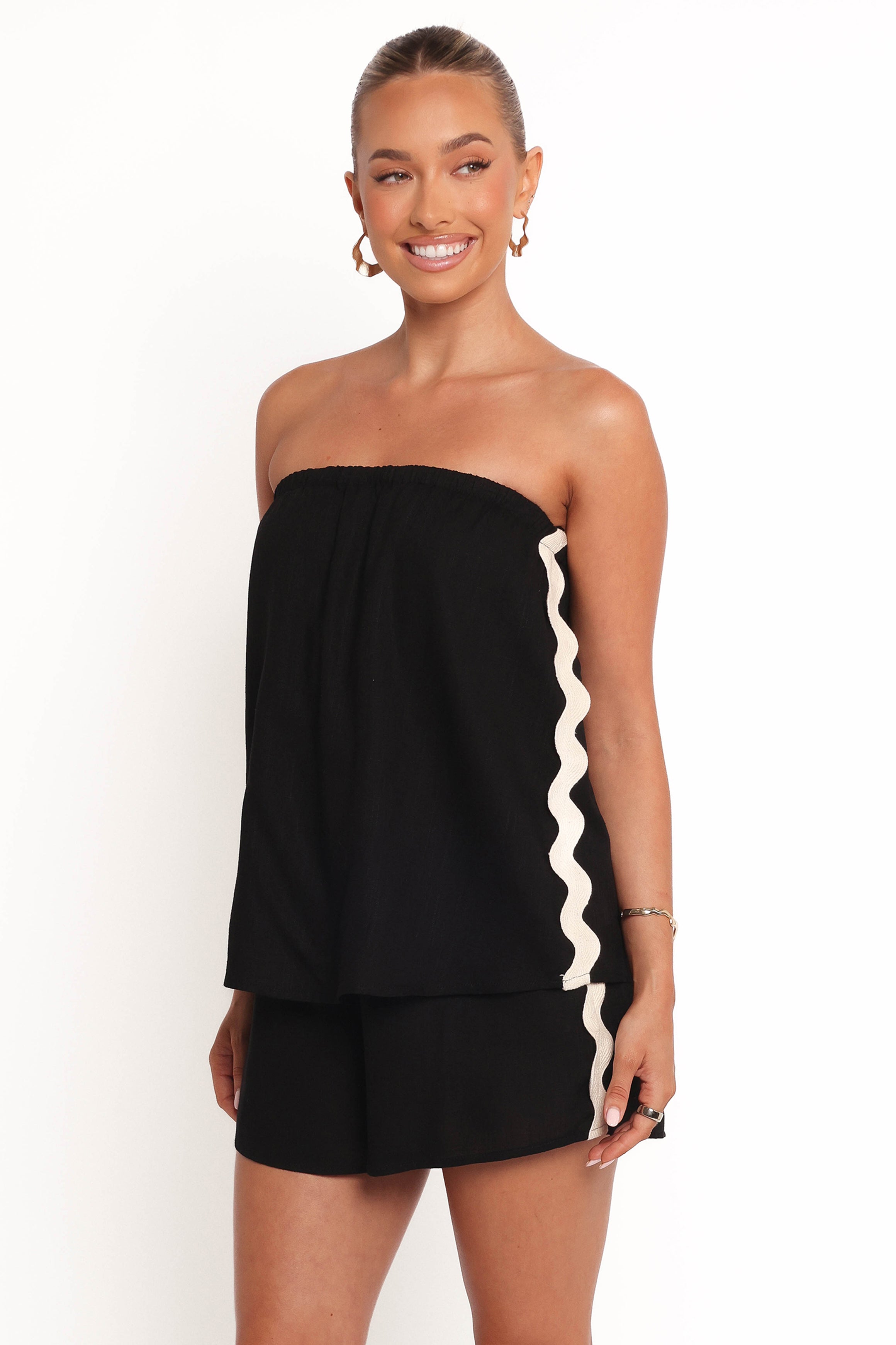 Kristia Strapless Romper - Black