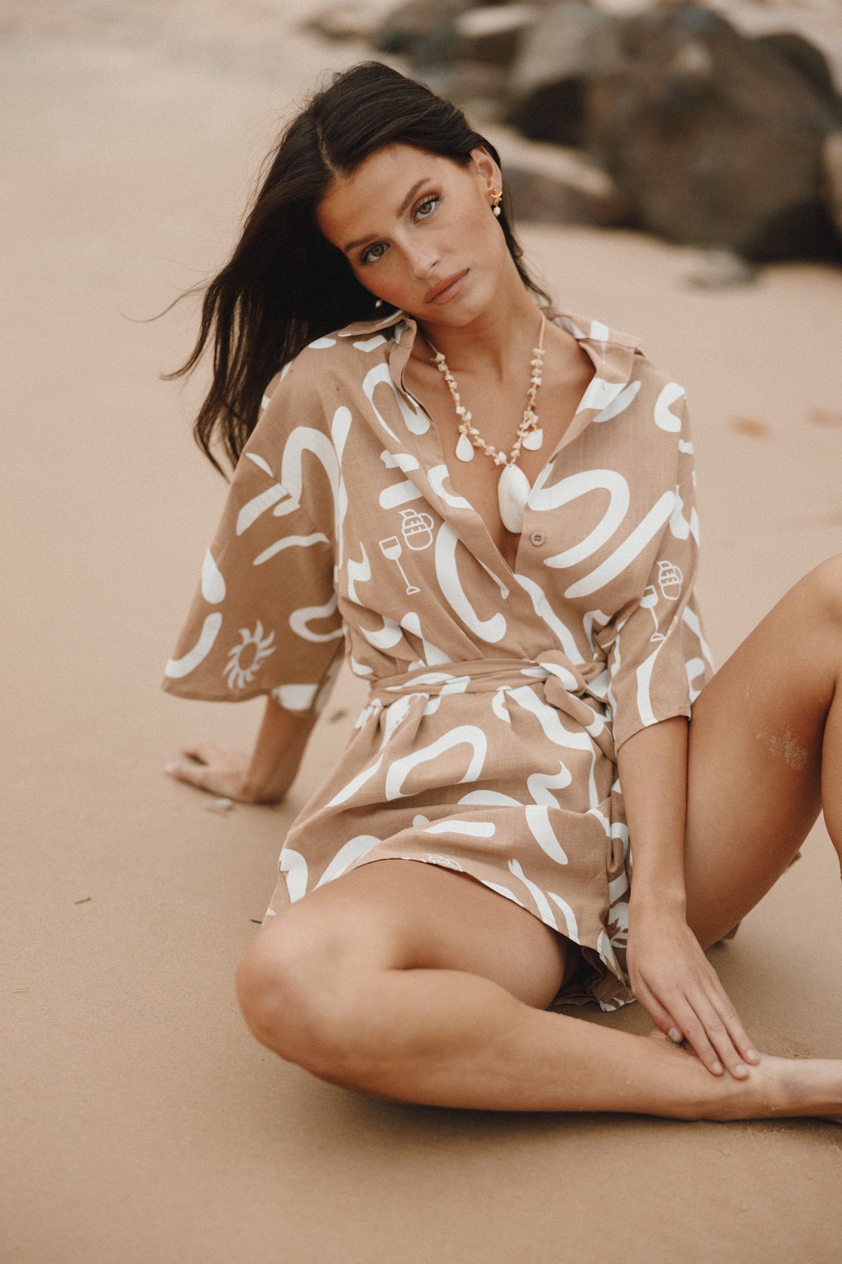 Kellie Romper - Tan