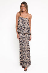 Agnes Skirt Set - Brown Zebra