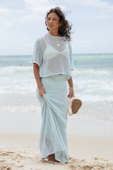 Kinnie Knit Skirt Set - Light Blue