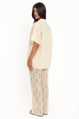 Mindy Lace Pant Set - Yellow