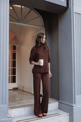 Remii Knit Pant Set - Chocolate