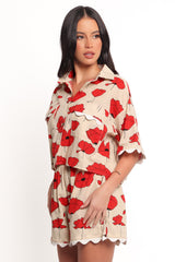 Sallio Short Set - Red Beige Poppy
