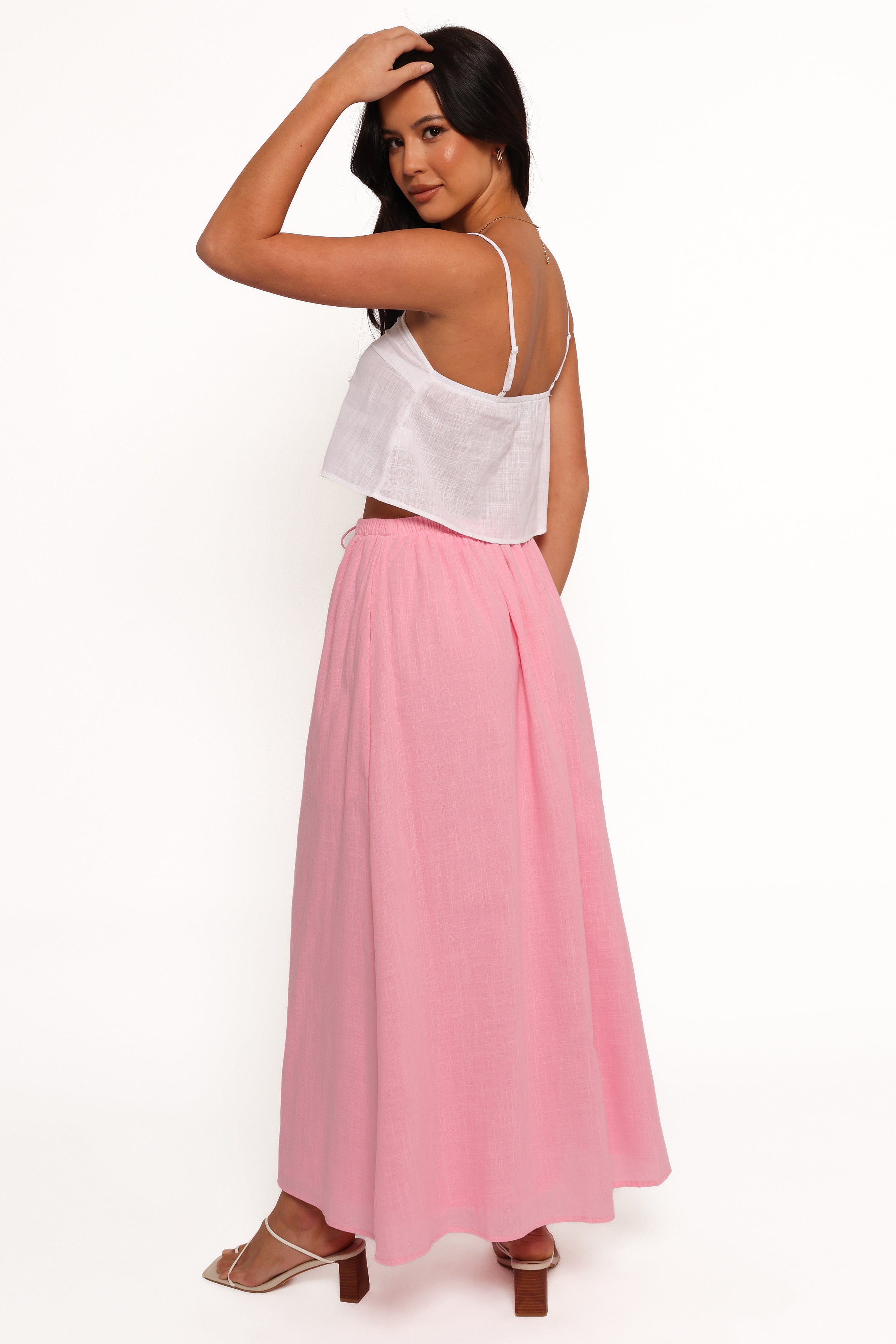 Simone Skirt Set - White Pink