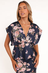 Ricki Top - Navy Floral